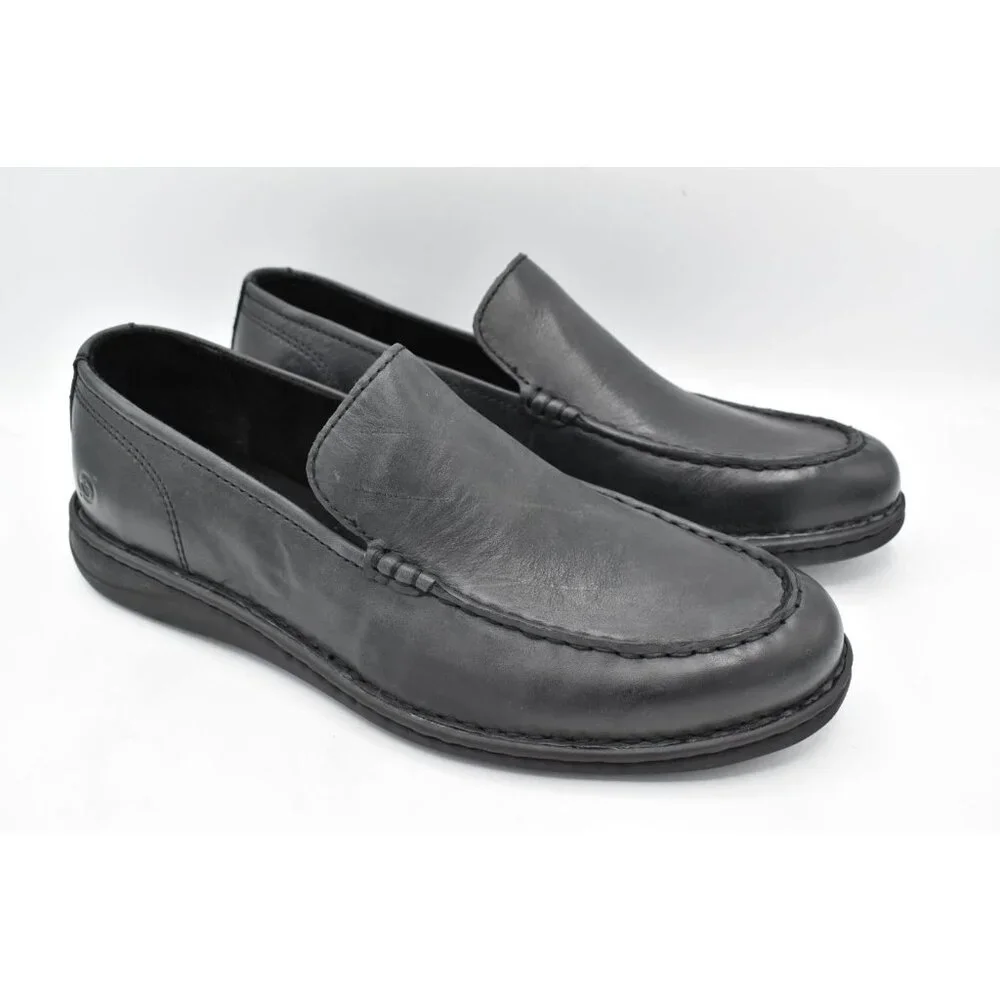 Born Mens Size 11 Thaton Black Full Grain Leather‎ Loafers Shoes